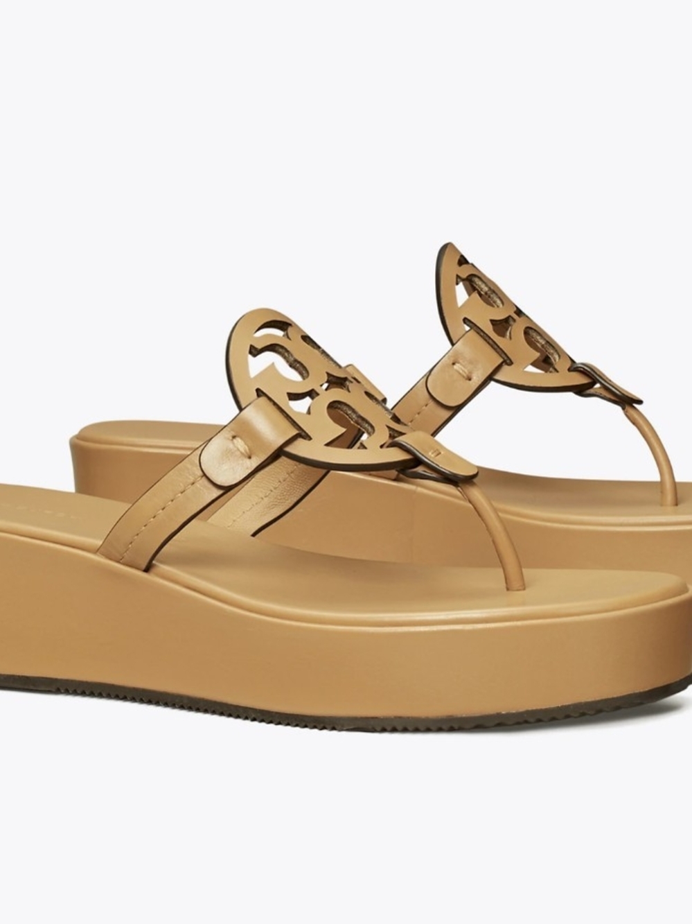 BN Tory Burch Miller Wedge - Ginger Shortbread 8.5